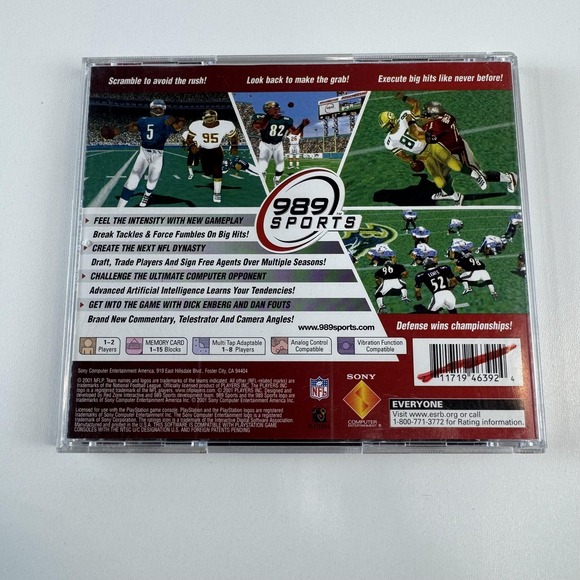 Vintage NFL GameDay 2002 Sony PlayStation PS1 Video Game Complete 989 Sports - Picture 2 of 4